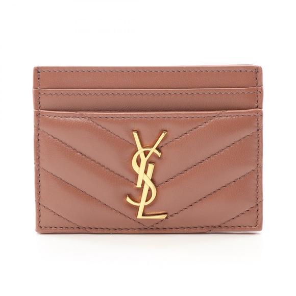 Saint Laurent Monogram YSL Leather Case Pink - Picture 1 of 4